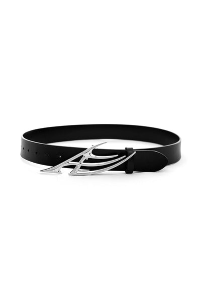 【Culture E】Meteor-style initial design logo silver-tone belt  CE0142