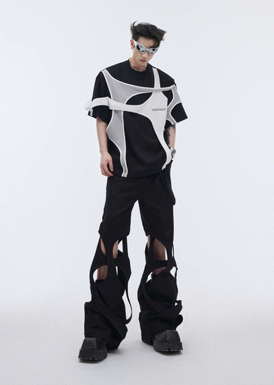 [Culture E] Cross hyper design grace wide over pants CE0120