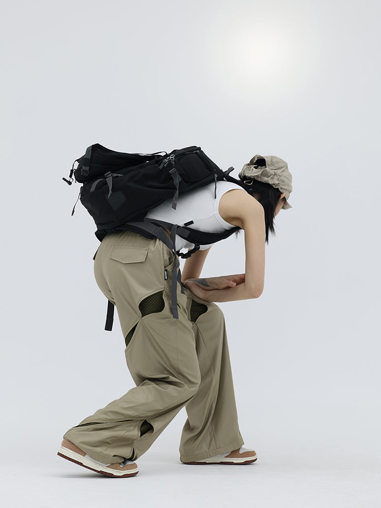 【FUZZYKON】Loose straight windbreaker lightweight casual pants FK0014