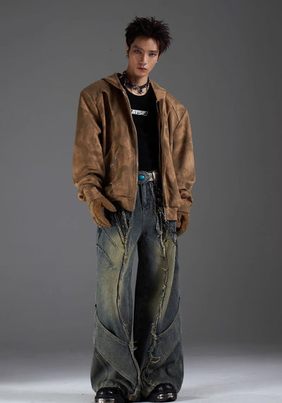 【NOMANIAI 】Grunge street style wash design denim pants  NA0001