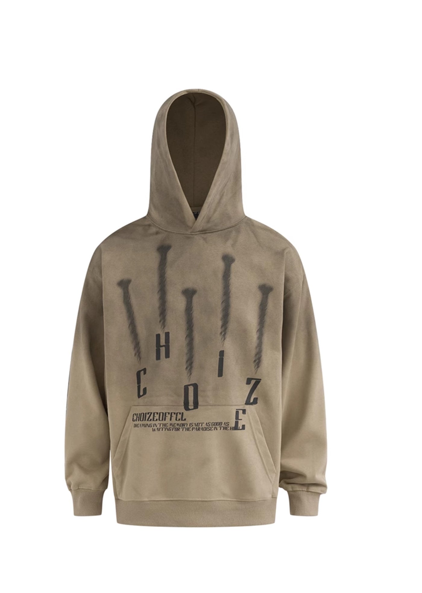 【W3】Grunge Wash Nail Design Front Over Hoodie  WO0075