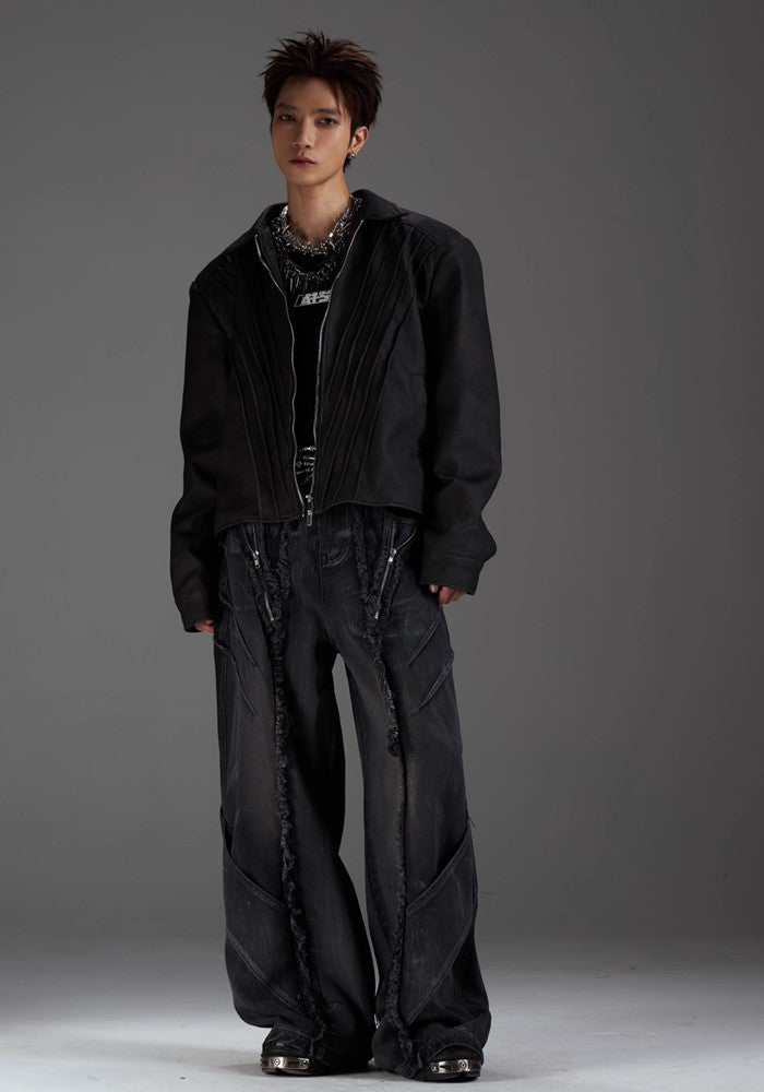 【NOMANIAI 】Grunge street style wash design denim pants  NA0001