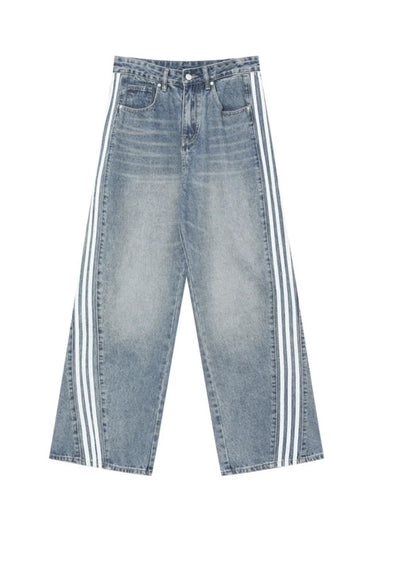 【CUIBUJU】Three-line side design silhouette denim pants  CB0048