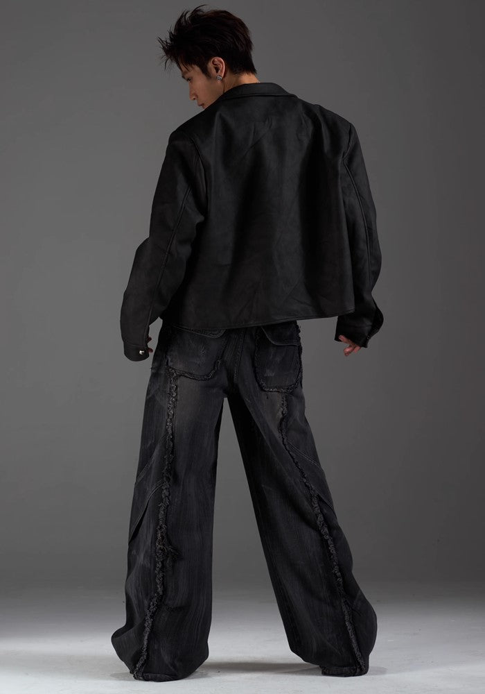 【NOMANIAI 】Grunge street style wash design denim pants  NA0001