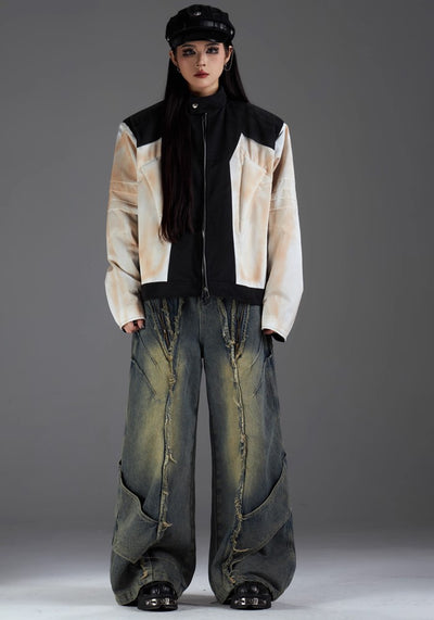 【NOMANIAI 】Grunge street style wash design denim pants  NA0001