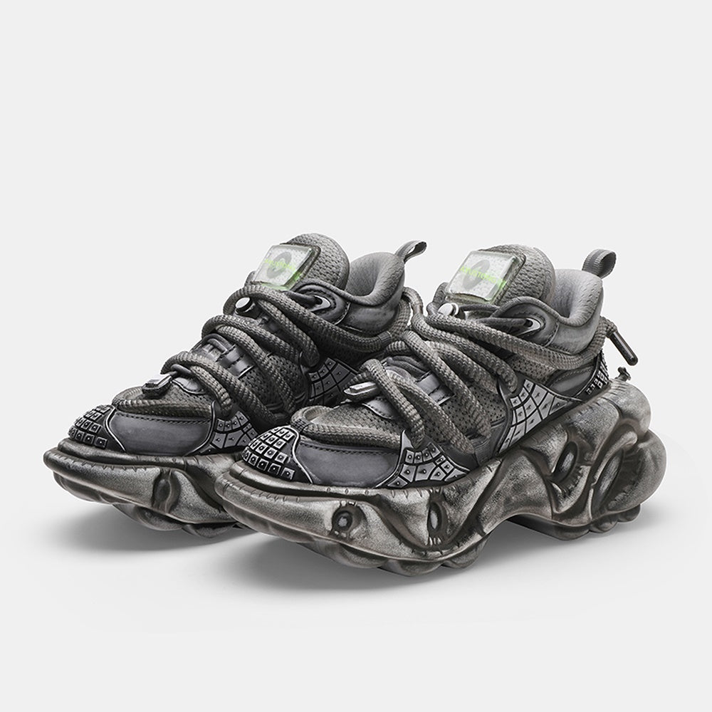 hi lander 厚底 スカルデザイン グレー スニーカー Platform sneakers – HI-LANDER