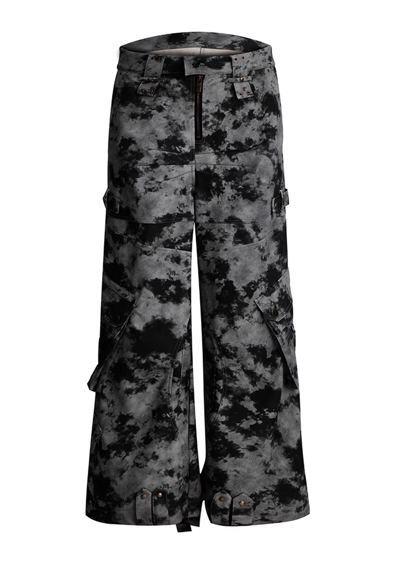 【Culture E】Random camouflage silhouette design wide pants  CE0151