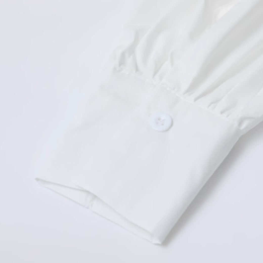 [ANNX] Front ruffle design oversized silhouette shirt AN0017