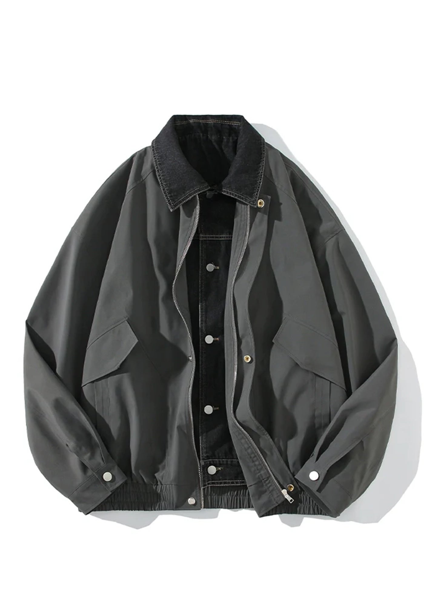 【NOONOZ】Double fabric gimmick silhouette design jacket  NN0004