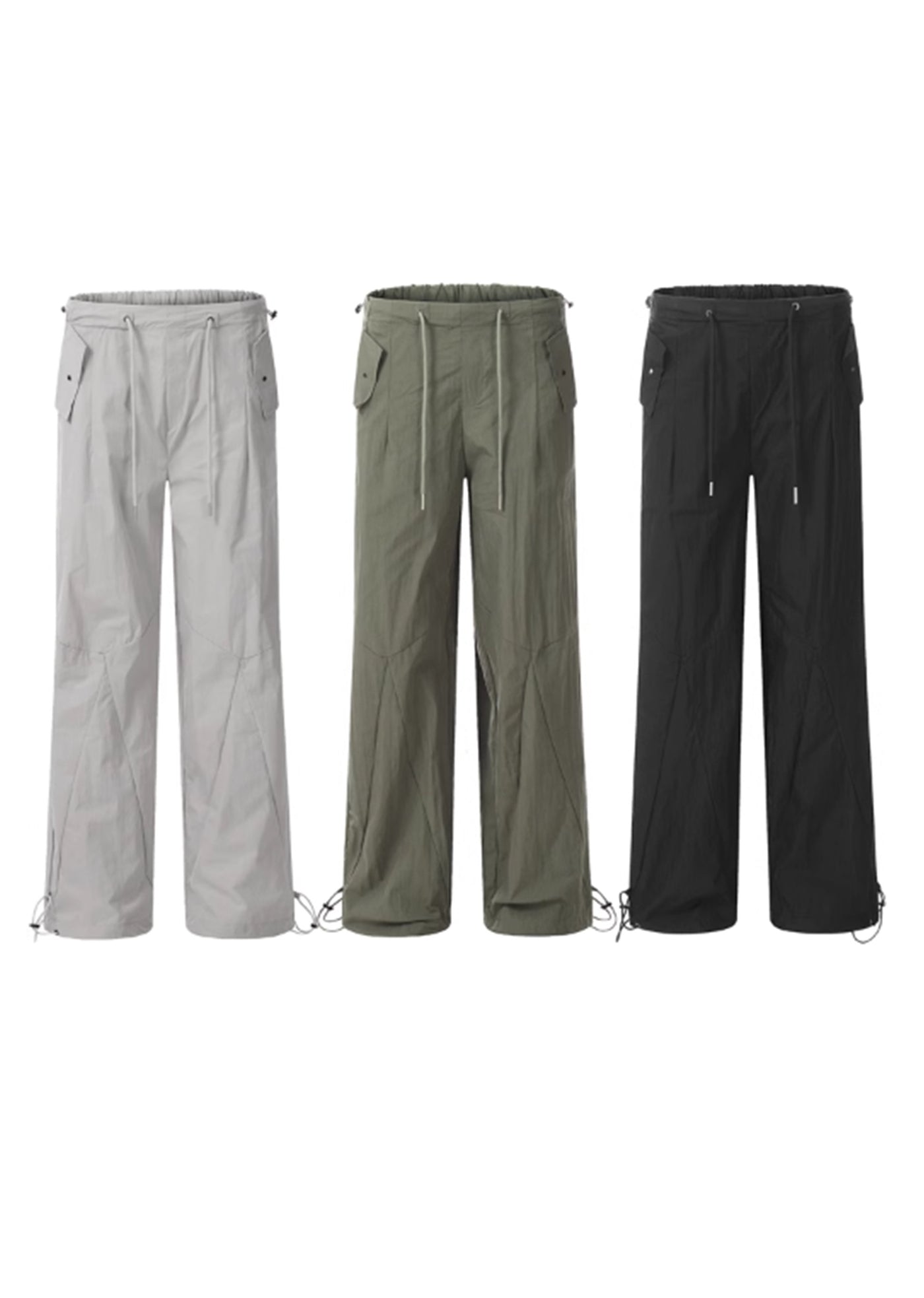 [Apocket] Dull and wrinkled street wide silhouette pants AK0024