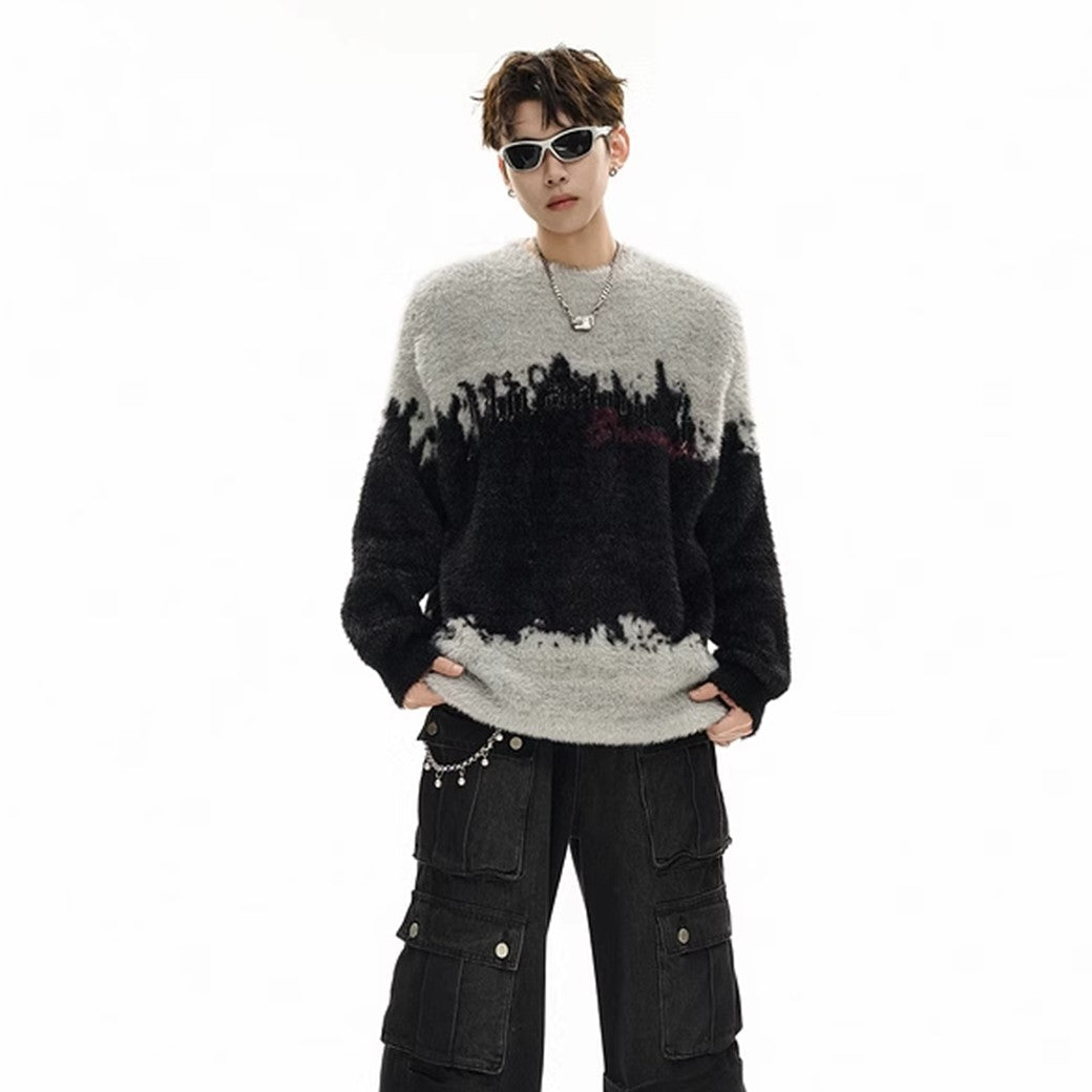 【NIHAOHAO】Double loose collar simple design over knit sweater  NH0164