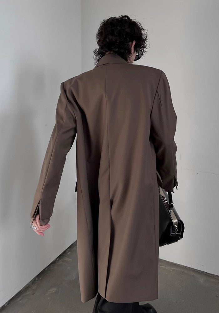 【SOULWORKER】Wide loose silhouette basic color natural coat  SW0041