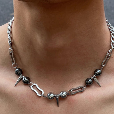 【CHEALIMPID】Gimmick multi-design silver color necklace  CL0015