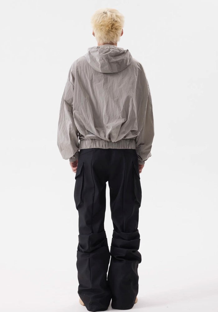 【BTSG】Gimmick silhouette black basic design pants  BS0032