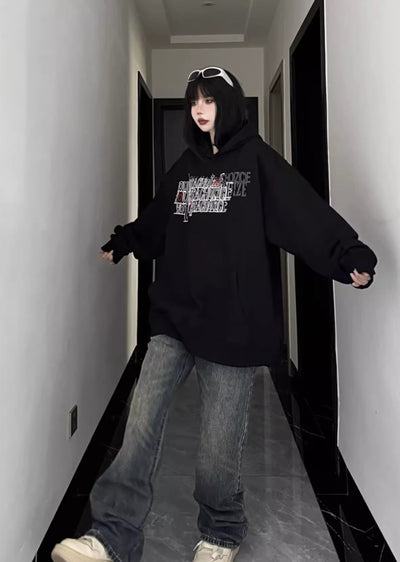 【W3】Basic simple front MUGEN initial design hoodie  WO0078