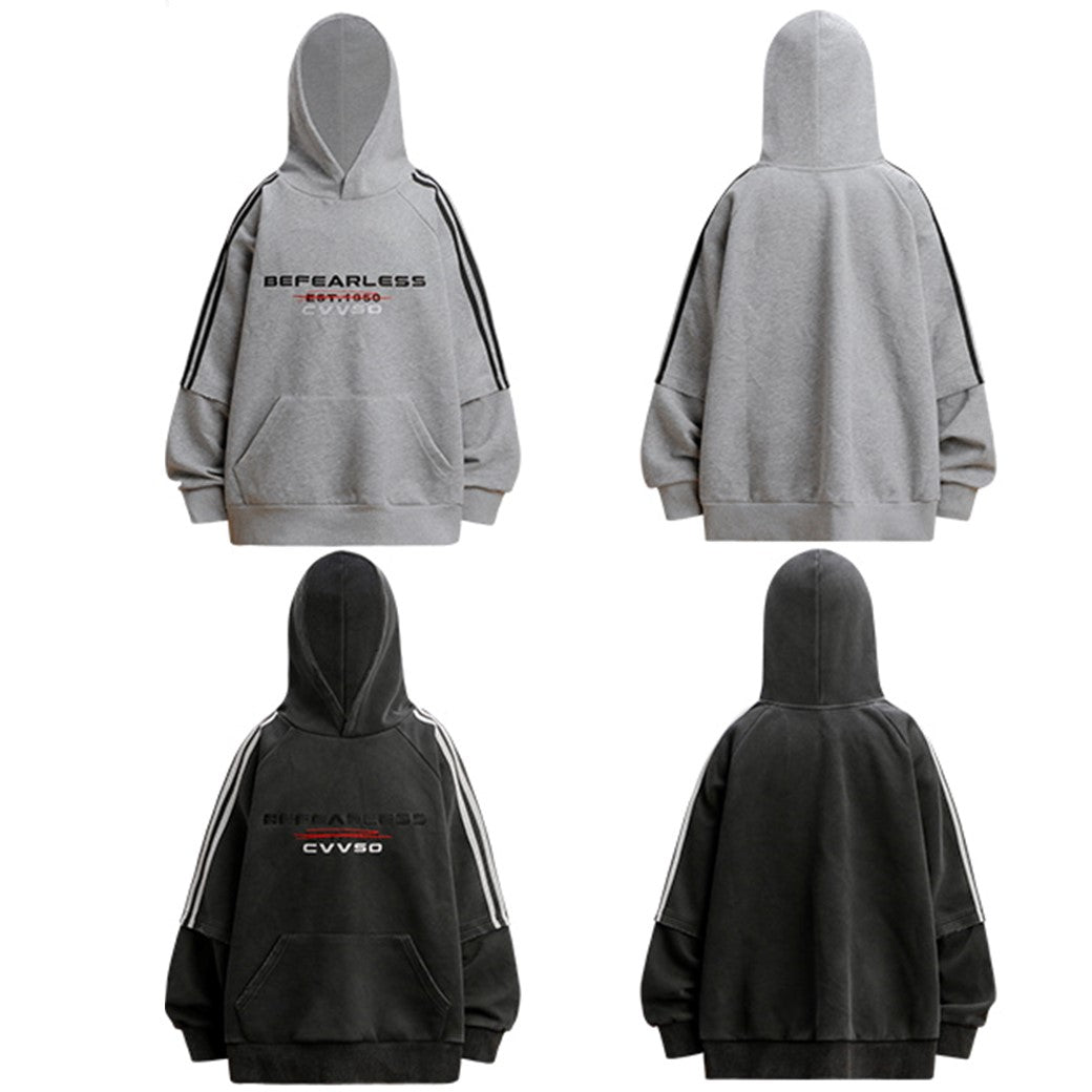 【NIHAOHAO】Oversized sideline design basic hoodie  NH0168