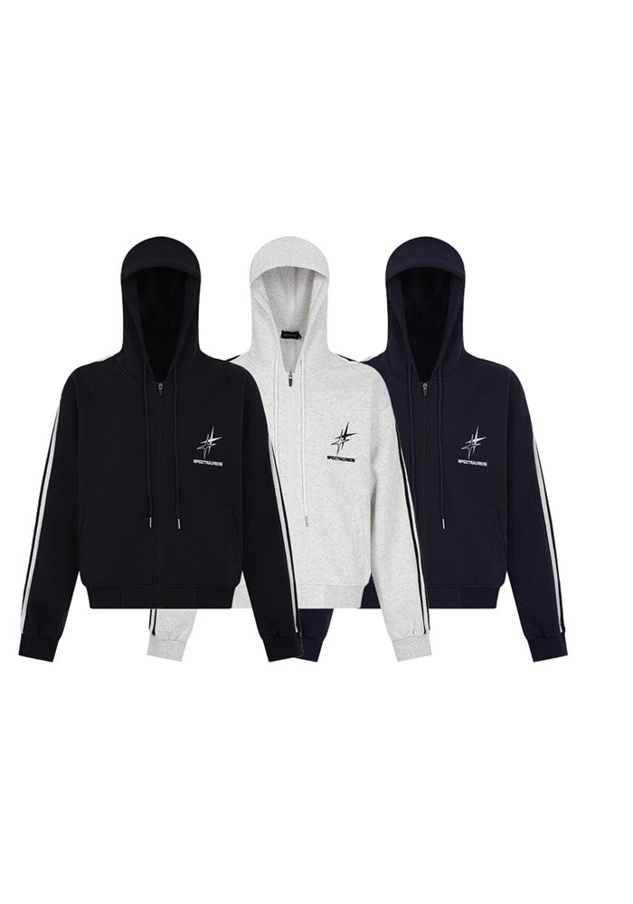 【Apocket】Y2K one point logo design full zip style hoodie  AK0042