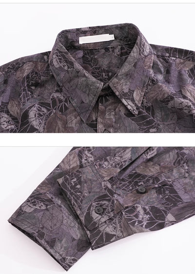 【CUIBUJU】Random floral design basic style vintage long sleeve shirt  CB0046