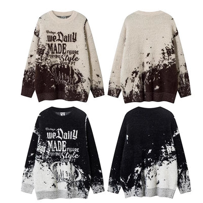 【NIHAOHAO】Grunge trend design color over knit sweater  NH0165