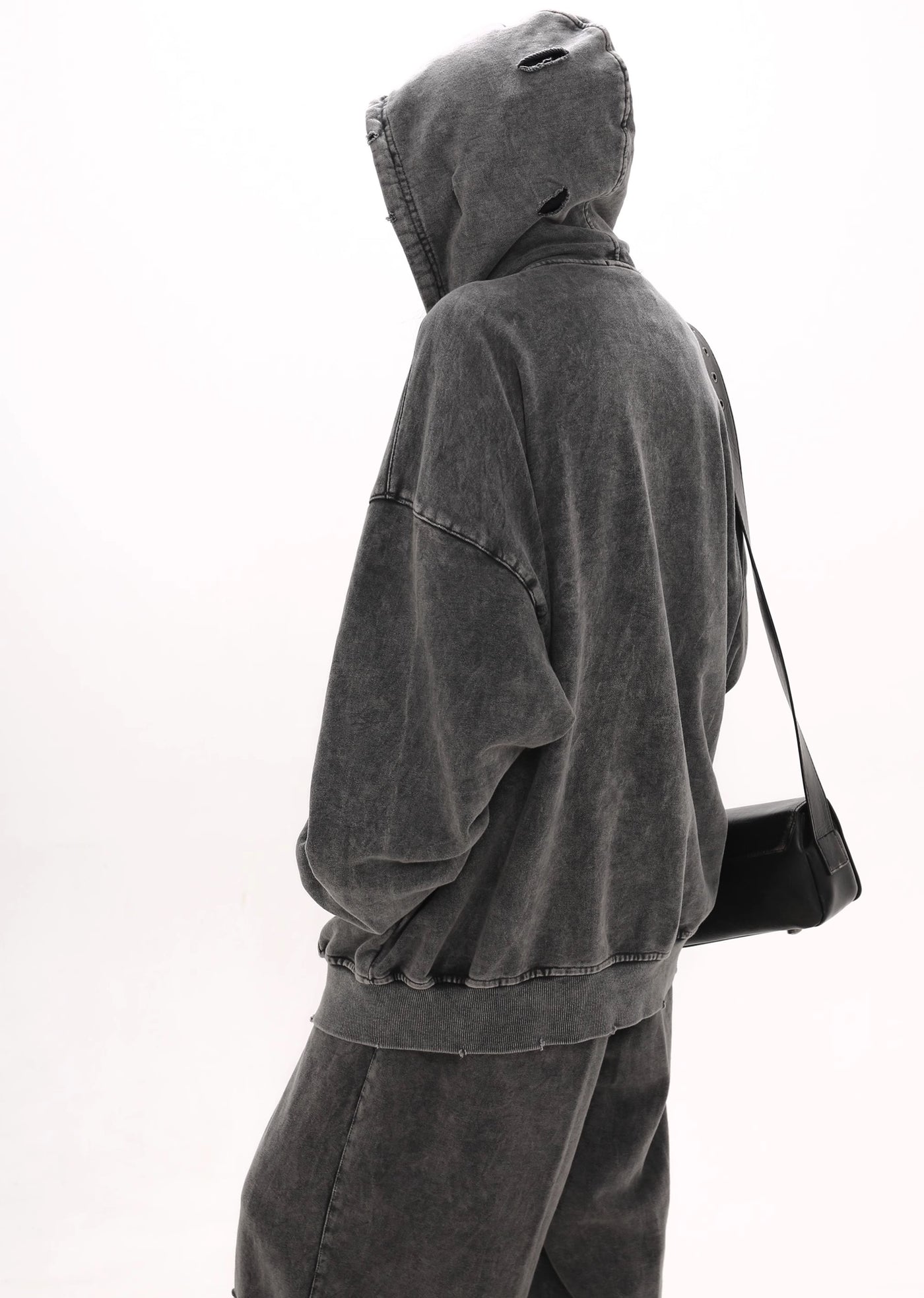 【GIBBYCNA】Medium distressed washed vintage street hoodie  GC0001