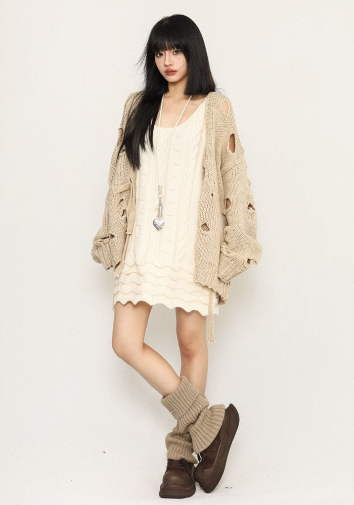 【ZERO STORE】Simple knit fabric design short style all-over dress  ZS0060