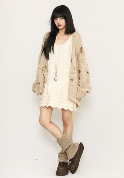 【ZERO STORE】Simple knit fabric design short style all-over dress  ZS0060