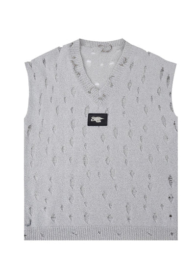 [Culture E] Mesh design one point logo type vest style sleeveless CE0131