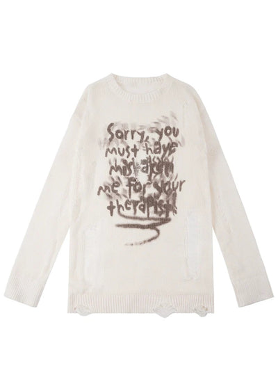 【Rayohopp】All-over grunge distressed Y2K sweater  RH0117