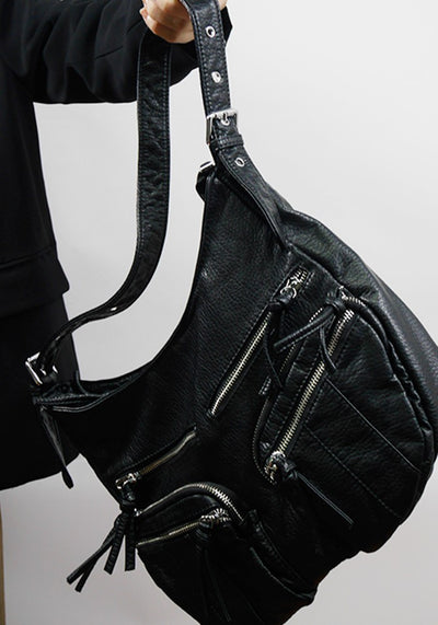 【PRT】Four-pocket zipper design shoulder bag  PT0001