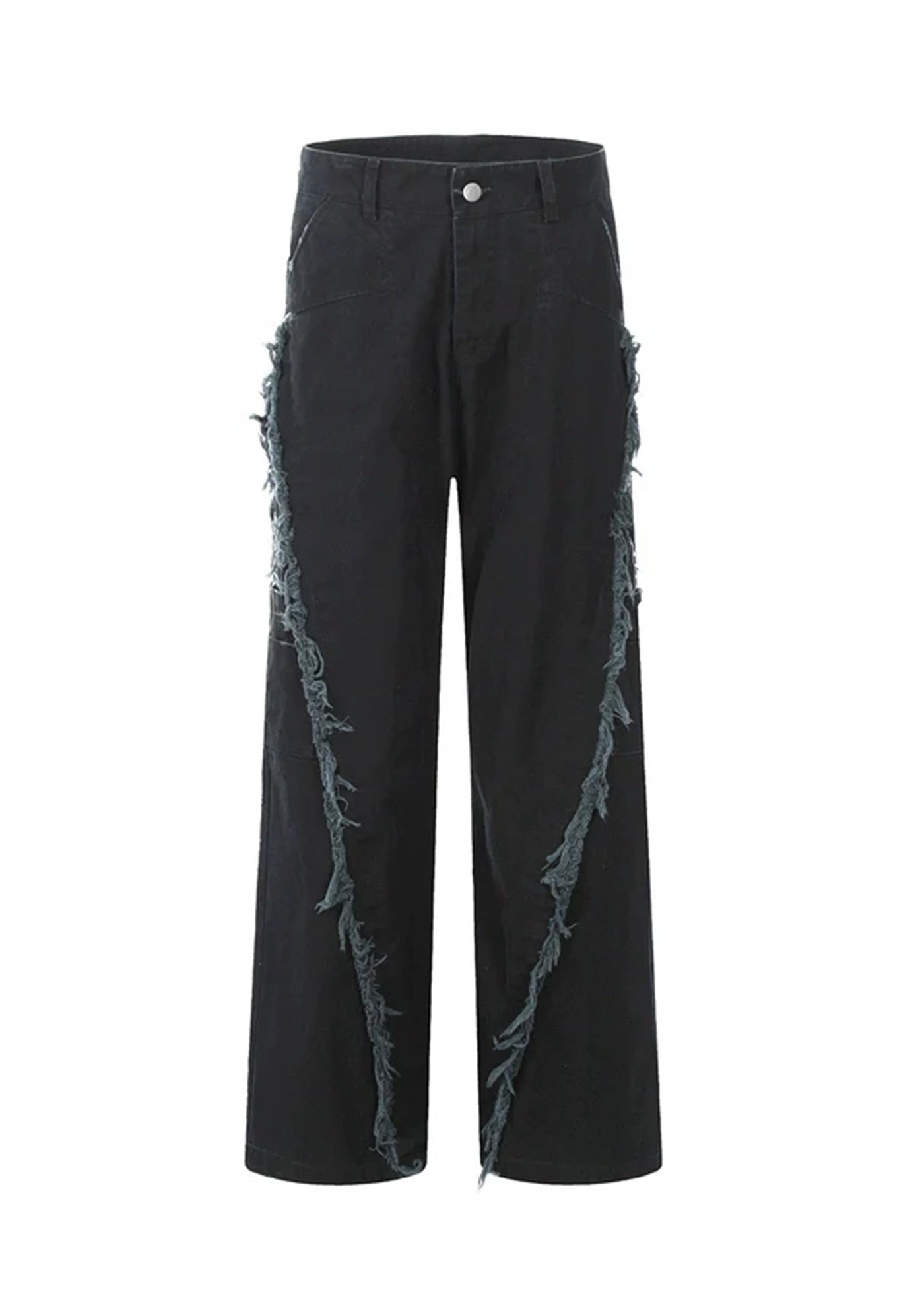 【BTSG】Fringe front design damaged gimmick denim pants  BS0068