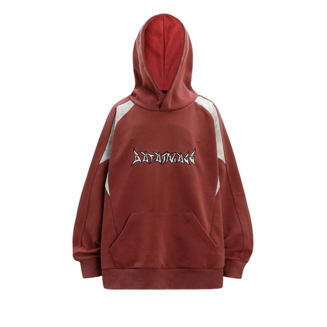 【NIHAOHAO】Double Color Moment Initial Front Design Hoodie  NH0167