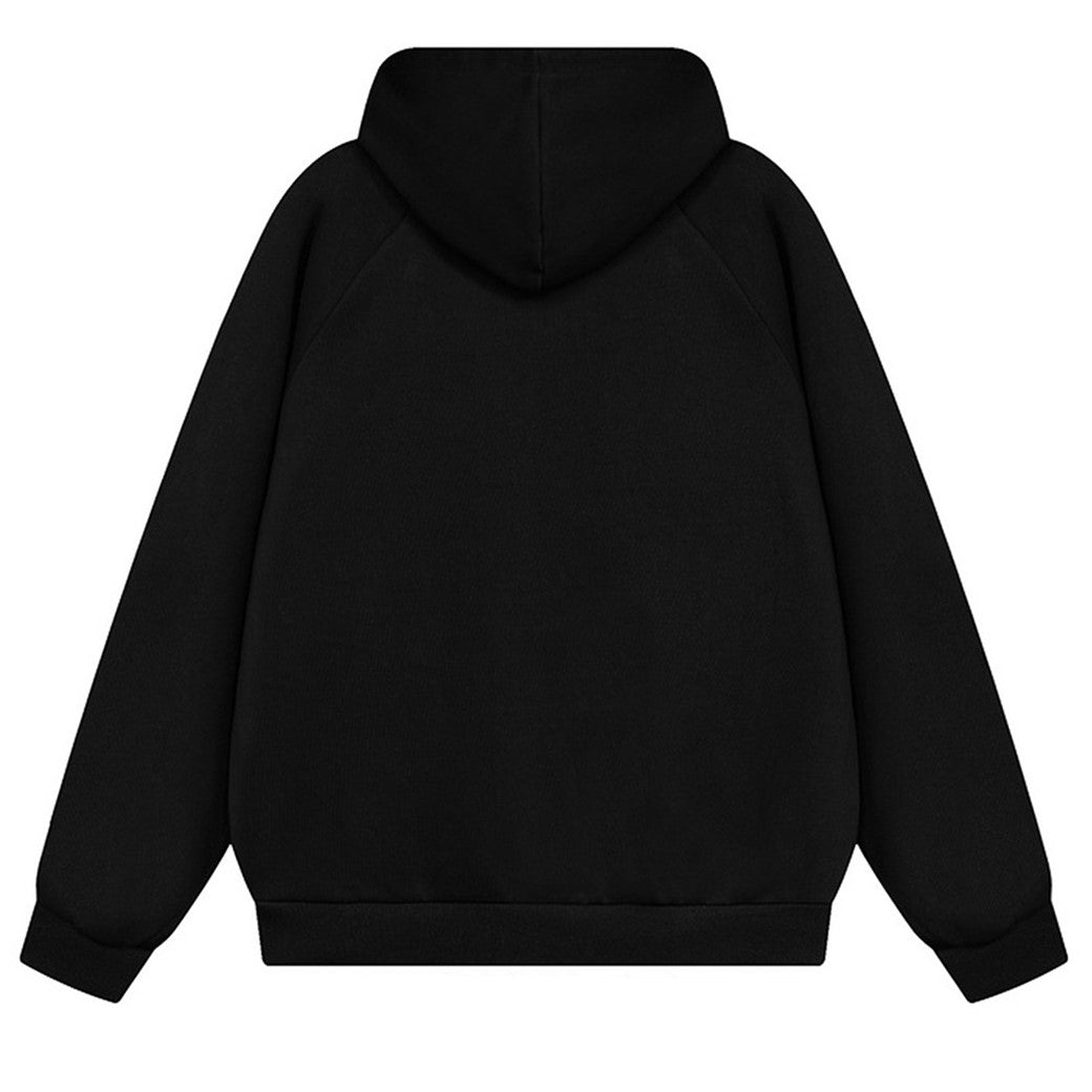 【NIHAOHAO】Double zip design wave silhouette dark hoodie  NH0185