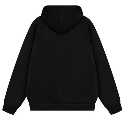 【NIHAOHAO】Double zip design wave silhouette dark hoodie  NH0185