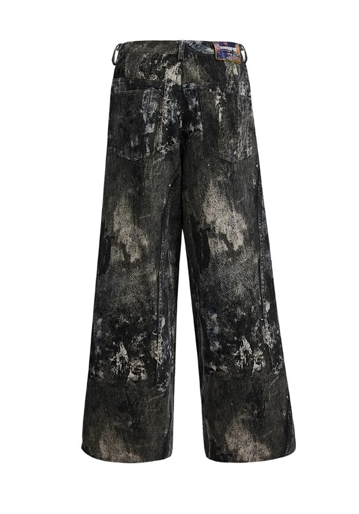 【Culture E】Vintage distressed design dark side denim pants  CE0158