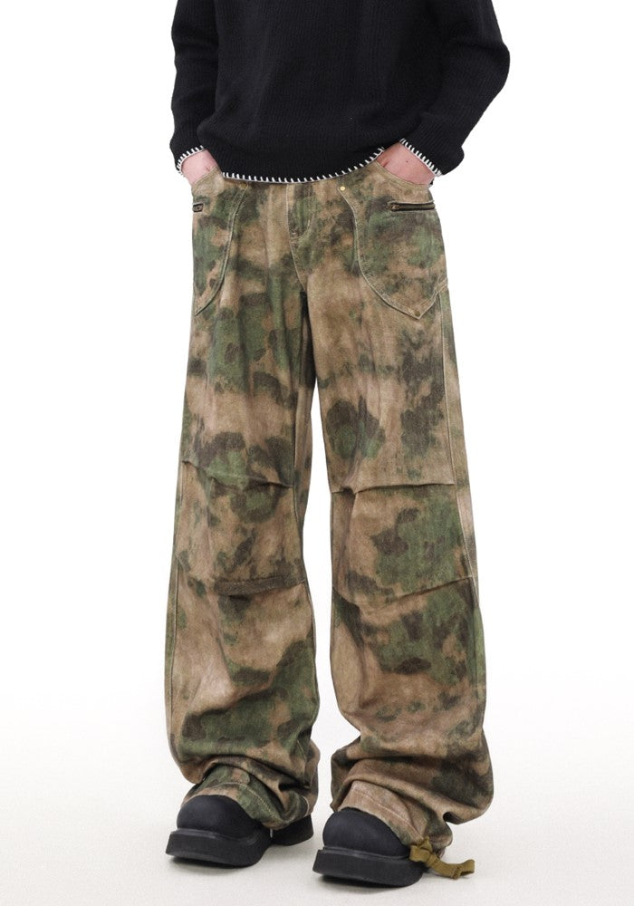 【MR nearly】Dark forest style camouflage design tuck-over pants  MR0140