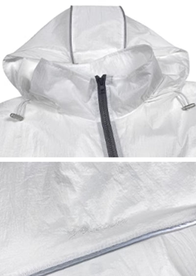 [H GANG X] White balance full zip style sporty light outerwear HX0059