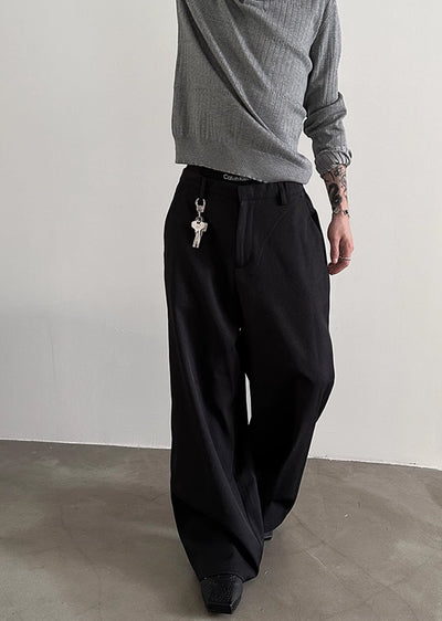 【Very Fewest】Wide loose silhouette simple design slacks  VF0030