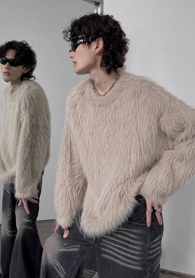 【SOULWORKER】Soft textured design mohair style over knit sweater  SW0036