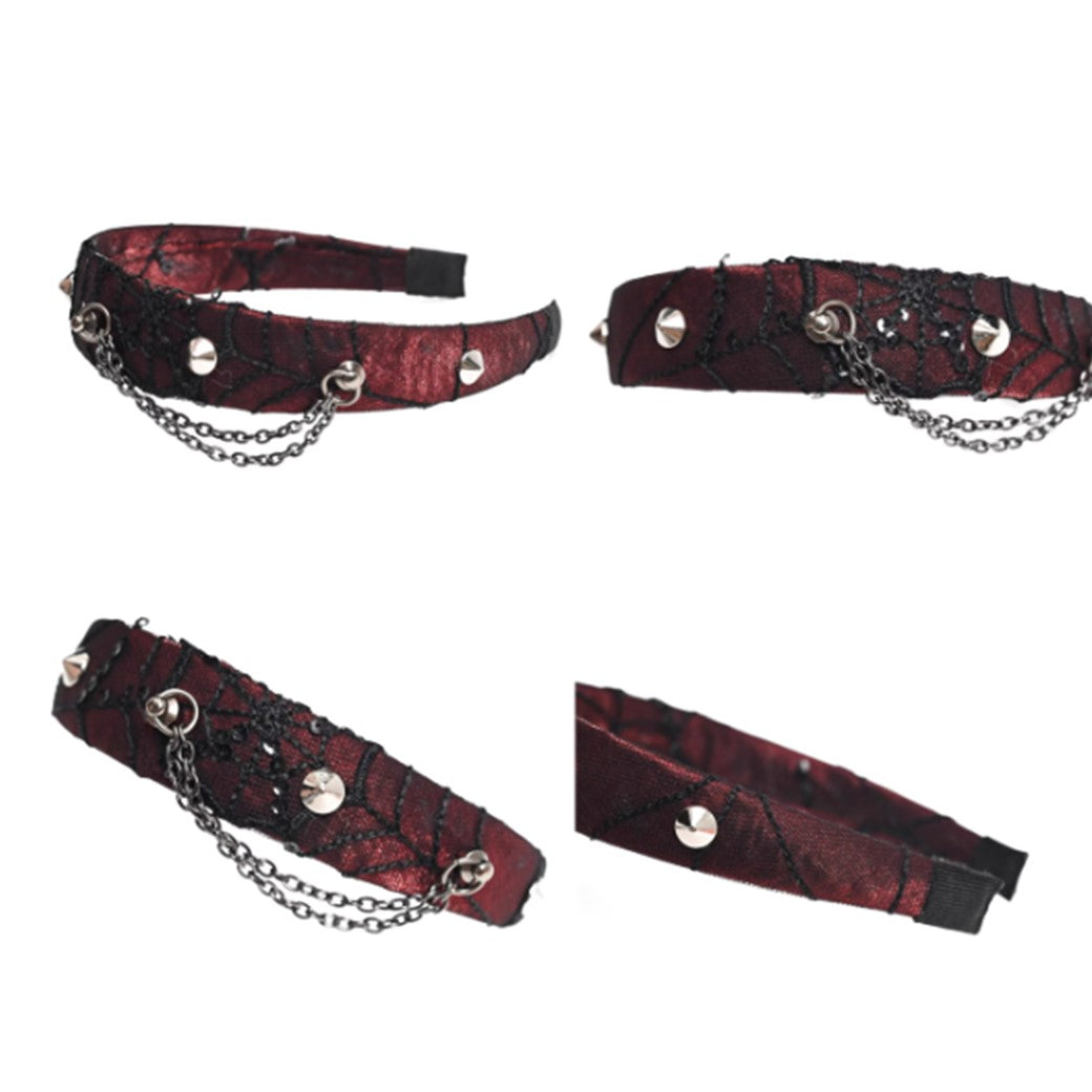 【BROKEN bone】Gothic design red coloring subculture headband  BB0012