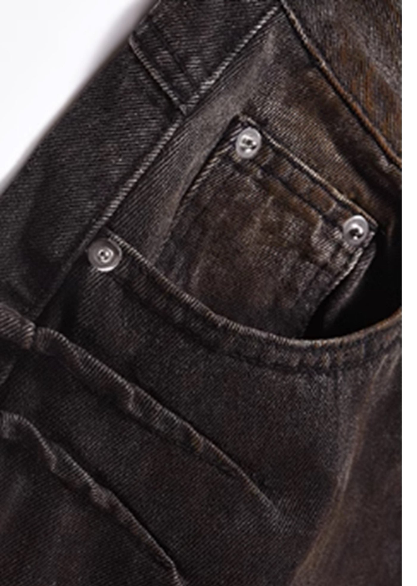 Double claw mark design grunge rust color wide denim pants  HL3039