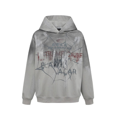 【Mz】Spyder unique design acid paint over wide hoodie  MZ0029