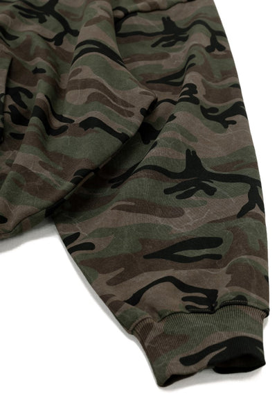 【GIBBYCNA】Grunge style camo design oversized hoodie  GC0032