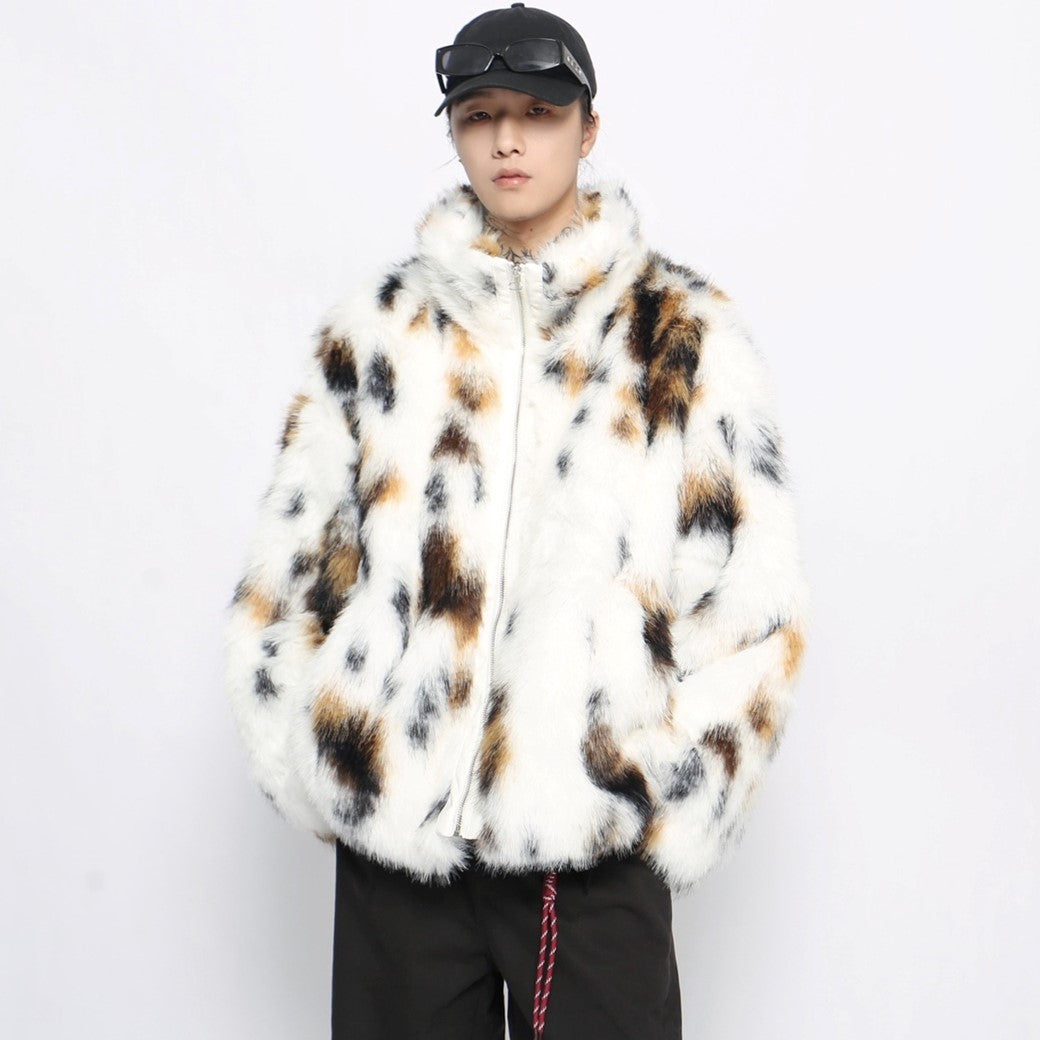 【Mz】Faux fur style design over full zip jacket  MZ0041