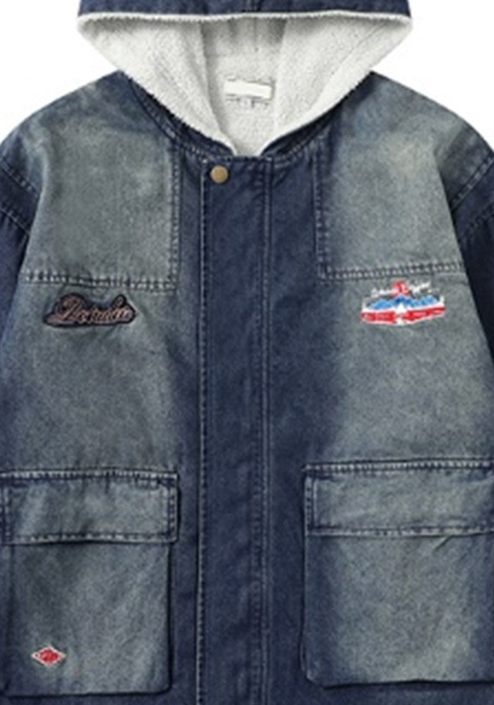 【H GANG X】Dull wash grunge denim style over jacket  HX0105