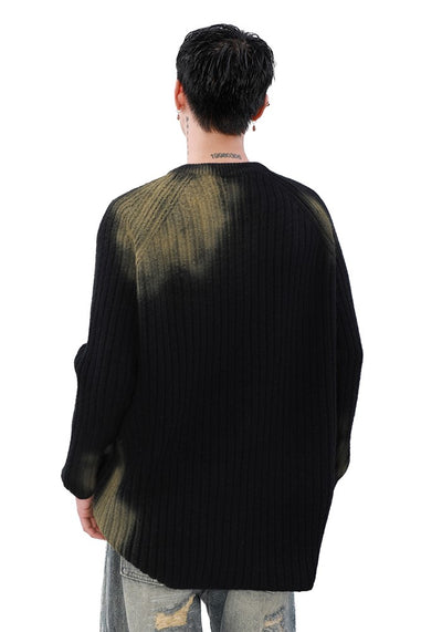 【MR nearly】Random color washed design knit sweater  MR0145