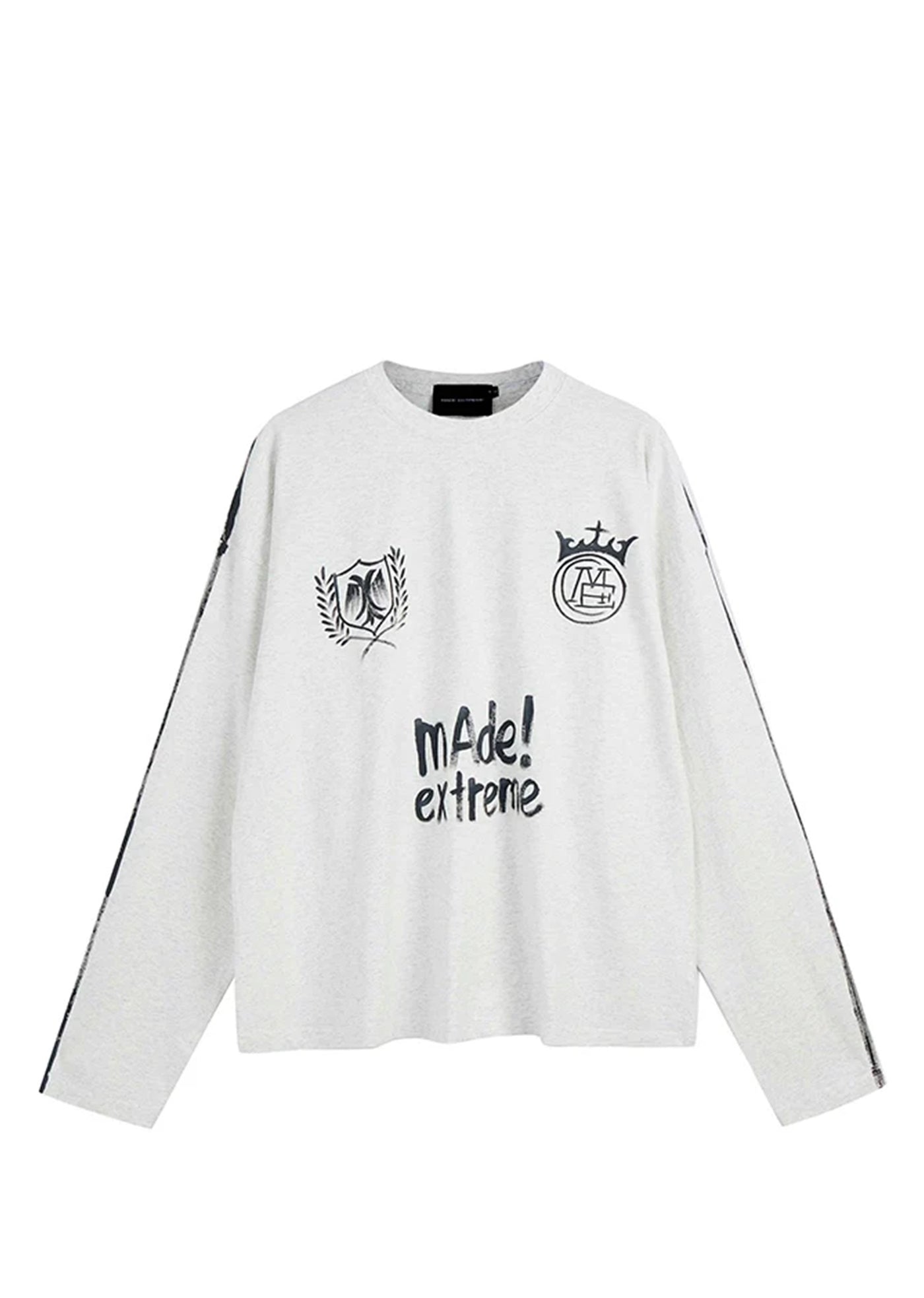 【MR nearly】Double color multiple point logo side line design long sleeve T-shirt  MR0135