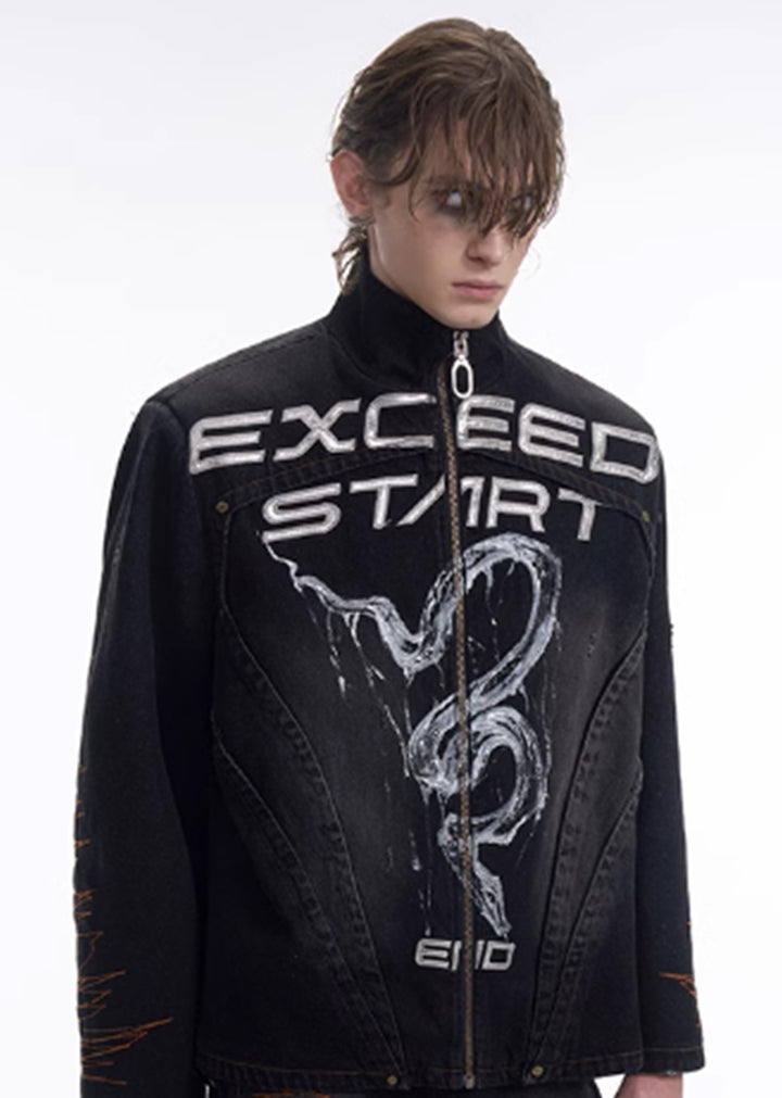 STACジャケット STARTEXCEEDEND】Front wiper design denim tight silhouette