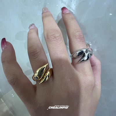 【CHEALIMPID】Cross design simple glossy personal ring  CL0009