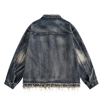 【NIHAOHAO】Mid-distressed vintage-like denim jacket  NH0195