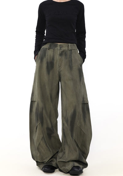 【MR nearly】Dull vintage random wash style wide pants  MR0144